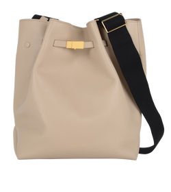 The New York Large Bucket Bag, Leather, Beige, S, 3*
